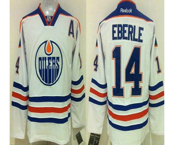 Men's Edmonton Oilers #14 Jordan Eberle Reebok White Away Premier Jersey