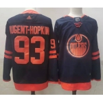 Men's Edmonton Oilers #93 Ryan Nugent Hopkins Navy 50th Anniversary Authentic Jersey