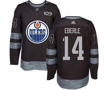 Oilers #14 Jordan Eberle Black 1917-2017 100th Anniversary Stitched NHL Jersey