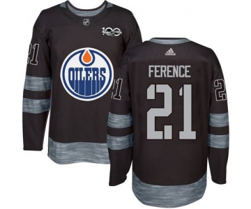 Oilers #21 Andrew Ference Black 1917-2017 100th Anniversary Stitched NHL Jersey