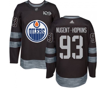Oilers #93 Ryan Nugent-Hopkins Black 1917-2017 100th Anniversary Stitched NHL Jersey