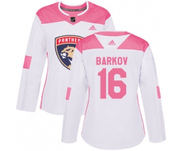 Adidas Florida Panthers #16 Aleksander Barkov White Pink Authentic Fashion Women's Stitched NHL Jersey