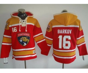 Panthers #16 Aleksander Barkov Red Gold Sawyer Hooded Sweatshirt Stitched NHL Jersey