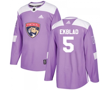 Adidas Florida Panthers #5 Aaron Ekblad Purple Authentic Fights Cancer Stitched Youth NHL Jersey