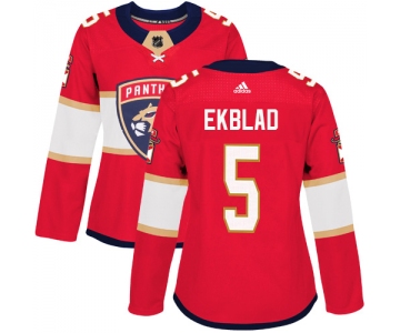 Adidas Florida Panthers #5 Aaron Ekblad Red Home Authentic Women's Stitched NHL Jersey