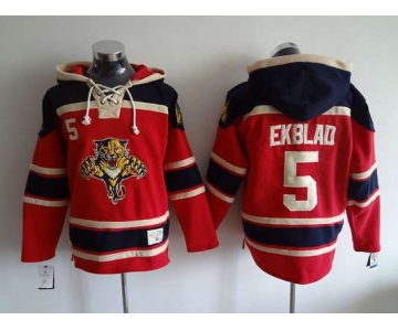 Men's Florida Panthers #5 Aaron Ekblad Old Time Hockey Red Hoodie