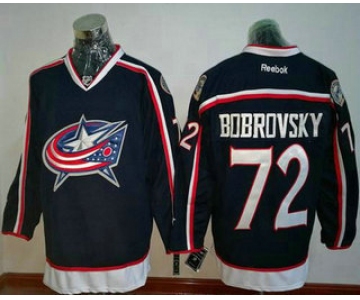 Men's Columbus Blue Jackets #72 Sergei Bobrovsky Navy Blue Home Stitched NHL Reebok Hockey Jersey