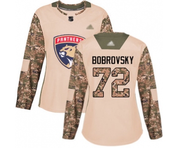 Panthers #72 Sergei Bobrovsky Camo Authentic 2017 Veterans Day Women's Stitched Hockey Jersey