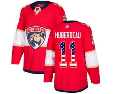 Adidas Panthers #11 Jonathan Huberdeau Red Home Authentic USA Flag Stitched NHL Jersey