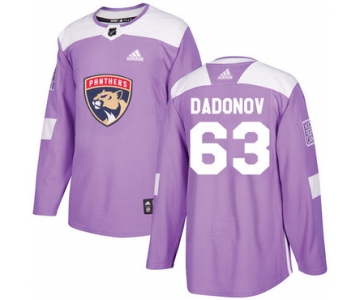 Adidas Panthers #63 Evgenii Dadonov Purple Authentic Fights Cancer Stitched NHL Jersey