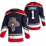 Florida Panthers #1 Roberto Luongo Black Men's Adidas 2020-21 Reverse Retro Alternate NHL Jersey