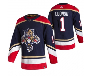 Florida Panthers #1 Roberto Luongo Black Men's Adidas 2020-21 Reverse Retro Alternate NHL Jersey