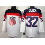 2014 Olympics USA #32 Jonathan Quick White Jersey