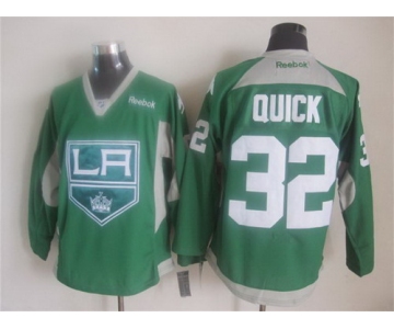 Los Angeles Kings #32 Jonathan Quick 2014 Training Green Jersey