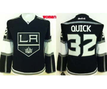 Los Angeles Kings #32 Jonathan Quick Black Womens Jersey