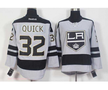 Men's Los Angeles Kings #32 Jonathan Quick Gray Alternate Stitched NHL 2016-17 Reebok Hockey Jersey