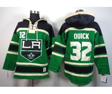 Old Time Hockey Los Angeles Kings #32 Jonathan Quick Green Hoodie