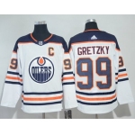 Adidas Oilers #99 Wayne Gretzky White Road Authentic Stitched NHL Jersey
