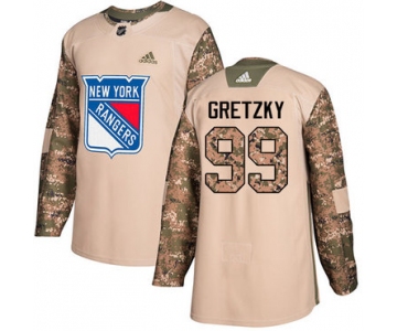 Adidas Rangers #99 Wayne Gretzky Camo Authentic 2017 Veterans Day Stitched NHL Jersey