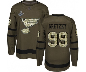 Blues #99 Wayne Gretzky Green Salute to Service Stanley Cup Champions Stitched Hockey Jersey