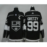 Men's Los Angeles Kings #99 Wayne Gretzky Black With C Patch 2017-2018 Hockey Stitched NHL Jersey