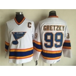 Men's St. Louis Blues #99 Wayne Gretzky 1998-99 White CCM Vintage Throwback Jersey