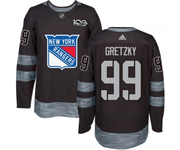 Men's York Rangers #99 Wayne Gretzky Black 1917-2017 100th Anniversary Stitched NHL Jersey