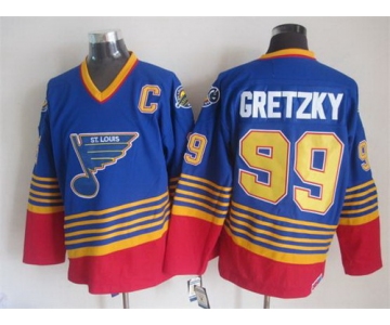 St. Louis Blues #99 Wayne Gretzky 1995 Blue Throwback CCM Jersey