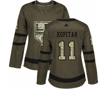 Adidas Los Angeles Kings #11 Anze Kopitar Green Salute to Service Women's Stitched NHL Jersey