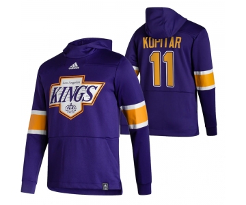 Los Angeles Kings #11 Anze Kopitar Adidas Reverse Retro Pullover Hoodie Purple