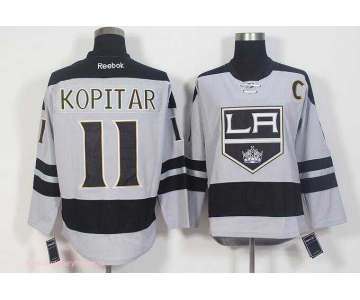 Men's Los Angeles Kings #11 Anze Kopitar Gray Alternate Stitched NHL 2016-17 Reebok Hockey Jersey