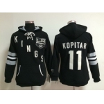 Old Time Hockey Los Angeles Kings #11 Anze Kopitar Black Womens Hoodie