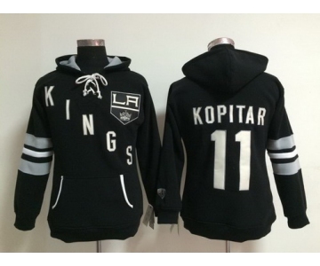 Old Time Hockey Los Angeles Kings #11 Anze Kopitar Black Womens Hoodie