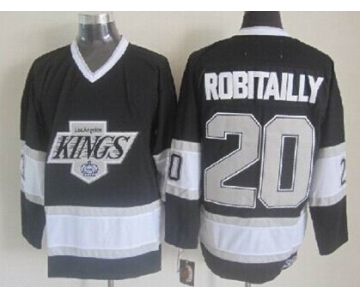 Los Angeles Kings #20 Luc Robitaille Black Throwback CCM Jersey