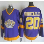 Men's Los Angeles Kings #20 Luc Robitaille 1977-79 Purple CCM Vintage Throwback Jersey