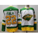 Men's Minnesota Wild #22 Kevin Fiala 2021 White Retro Stitched NHL Jersey