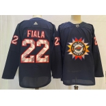 Men's Minnesota Wild #22 Kevin Fiala 2022 Navy Native American Heritage Day Stitched Jersey