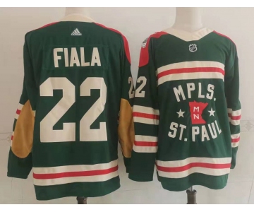 Men's Minnesota Wild #22 Kevin Fiala Green 2022 Winter Classic Adidas Stitched NHL Jersey