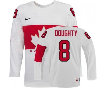 2014 Olympics Canada #8 Drew Doughty White Jersey