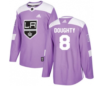 Adidas Kings #8 Drew Doughty Purple Authentic Fights Cancer Stitched NHL Jersey