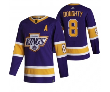 Los Angeles Kings #8 Drew Doughty Black Men's Adidas 2020-21 Reverse Retro Alternate NHL Jersey