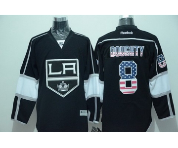 Los Angeles Kings #8 Drew Doughty Black USA Flag Hockey Jersey