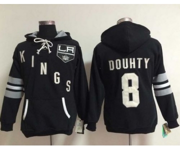Los Angeles Kings #8 Drew Doughty Black Women's Old Time Heidi Hoodie