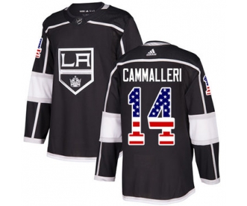 Adidas Kings #14 Mike Cammalleri Black Home Authentic USA Flag Stitched NHL Jersey