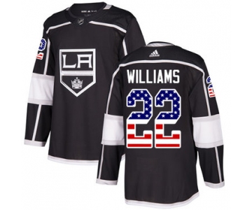 Adidas Kings #22 Tiger Williams Black Home Authentic USA Flag Stitched NHL Jersey