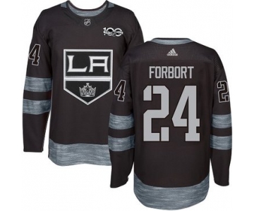 Adidas Kings #24 Derek Forbort Black 1917-2017 100th Anniversary Stitched NHL Jersey