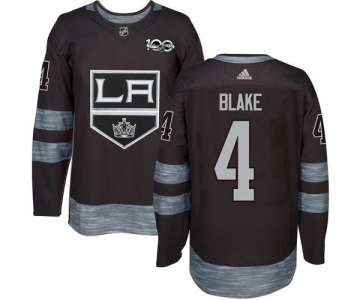 Adidas Kings #4 Rob Blake Black 1917-2017 100th Anniversary Stitched NHL Jersey