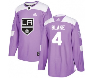 Adidas Kings #4 Rob Blake Purple Authentic Fights Cancer Stitched NHL Jersey