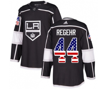 Adidas Kings #44 Robyn Regehr Black Home Authentic USA Flag Stitched NHL Jersey
