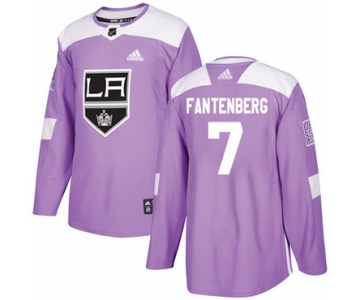 Adidas Kings #7 Oscar Fantenberg Purple Authentic Fights Cancer Stitched NHL Jersey